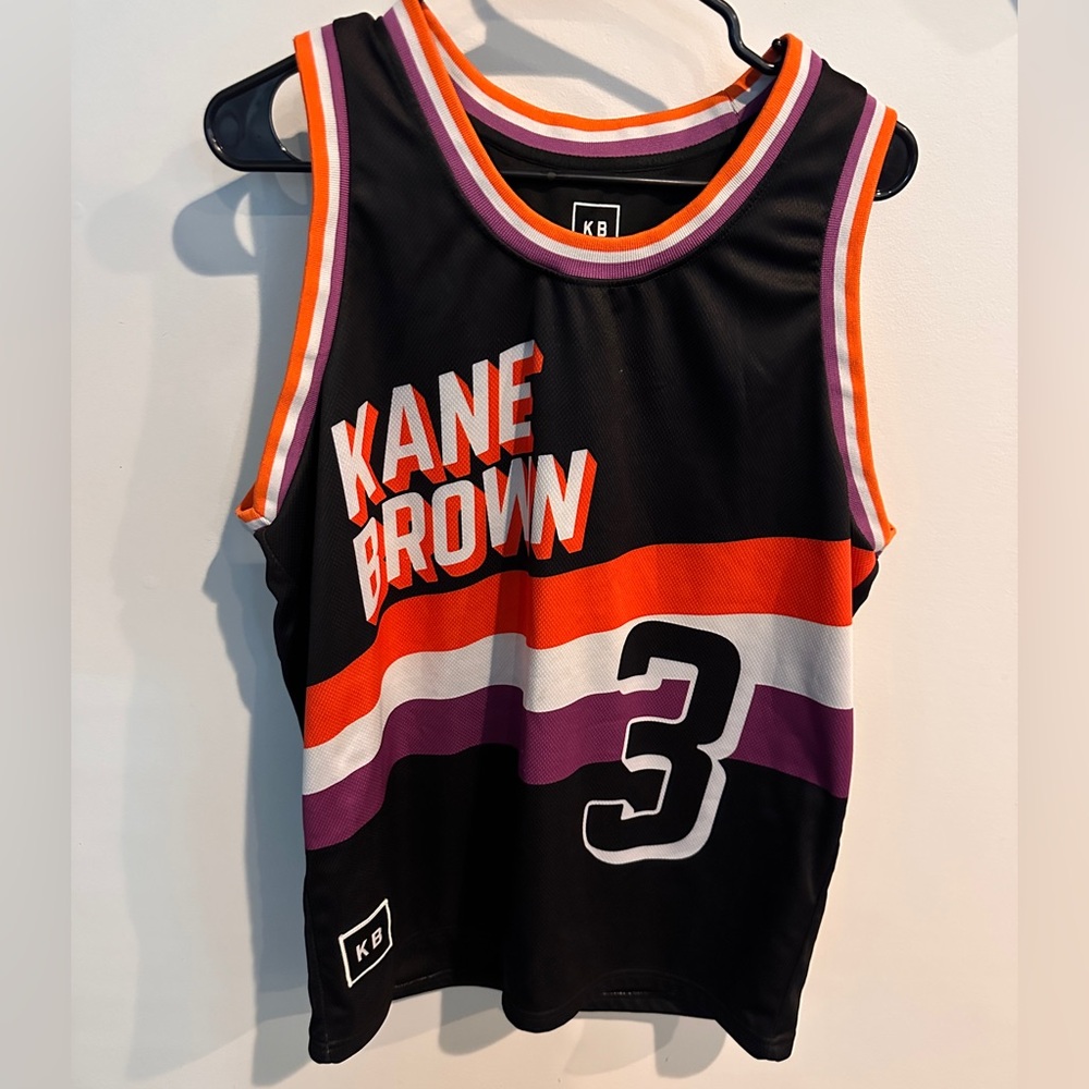 Kane Brown Black with Orange and Purple Jersey size small #0071